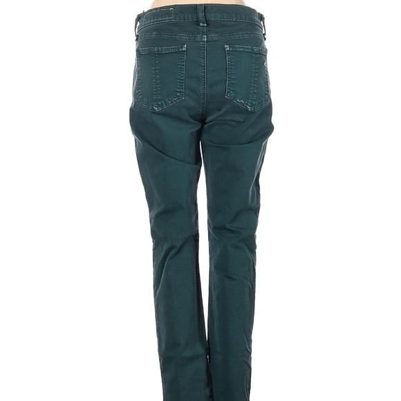 Rag and Bone Jeans Sz 27 Skinny Stretch Denim Forest Green Mid Rise - Picture 3 of 5